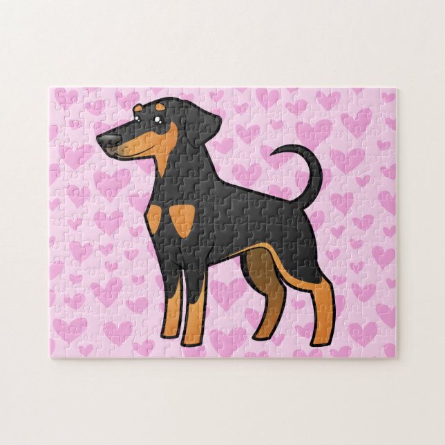 Puzzle Amor del Pinscher del Doberman (oídos flojos) (Horizontal)