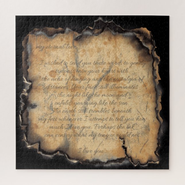 Puzzle Amor Eterno: Letra romántica inspirada en la vinta (Vertical)