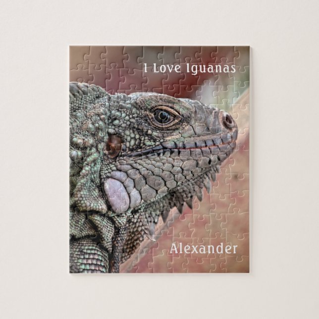 Puzzle Amor Exótico Reptile Iguana Mascota foto personali (Vertical)