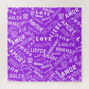 Puzzle AMOR - Multilingüe Internacional - Elija Color