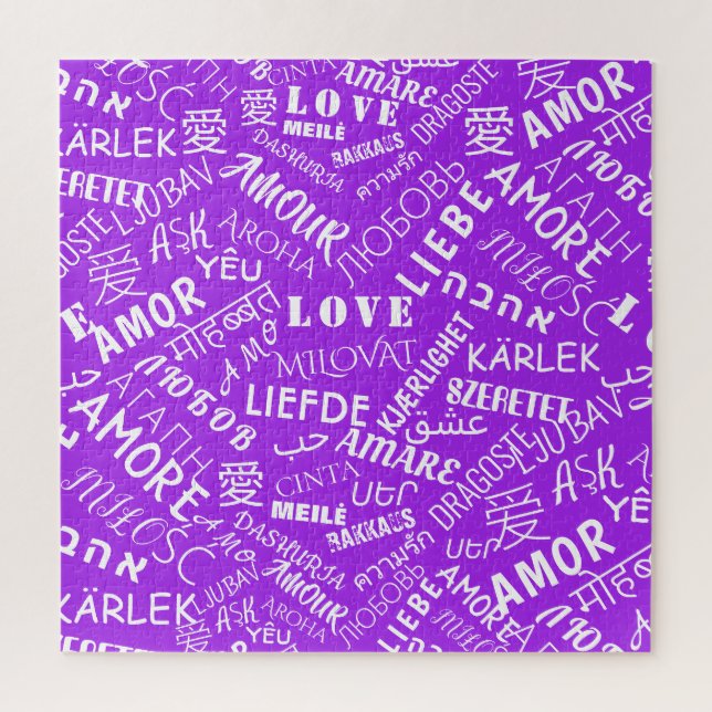 Puzzle AMOR - Multilingüe Internacional - Elija Color (Vertical)