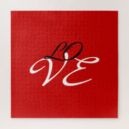 Puzzle Amor Rojo Blanco Negro Color Escritura Caligrafía
