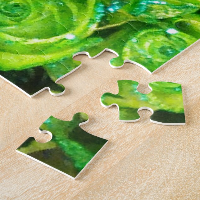 Puzzle Amor romántico Rosas de San Valentín verde (Lado)