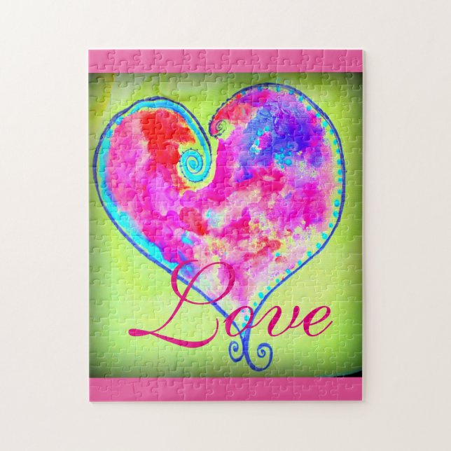 Puzzle amor rosa de corazón rápido (Vertical)