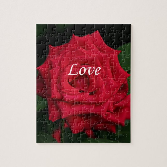 Puzzle Amor rosa roja romántica para San Valentín, cumple (Vertical)