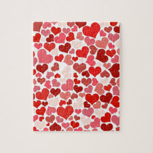 Puzzle Amor, San Valentín, Día, Corazón, Mujeres, Rosa