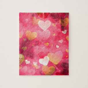 Puzzle Amor, San Valentín, Día, Corazón, Mujeres, Rosa