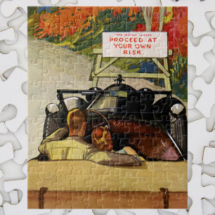 Puzzle Amor Vintage, Camino Cerrado Proceda Bajo Su Propi