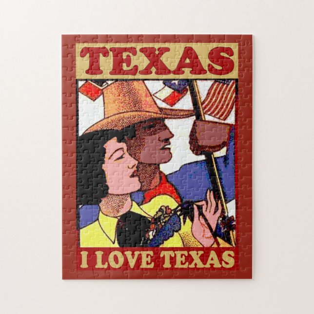 Puzzle Amor y banderas de Texas (Vertical)