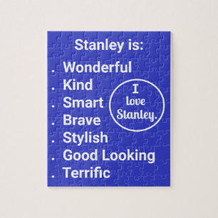 Puzzle Amor y palabras en azul y blanco