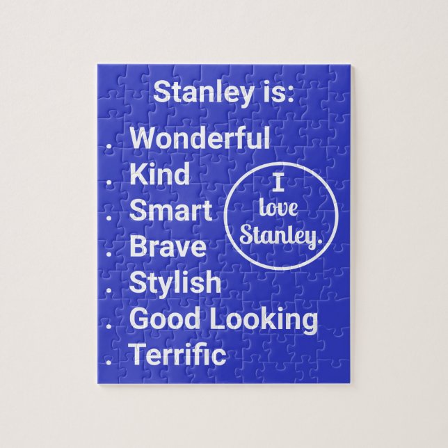 Puzzle Amor y palabras en azul y blanco (Vertical)