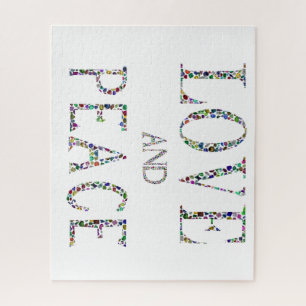 Puzzle Amor y paz hechos con piedras angulares