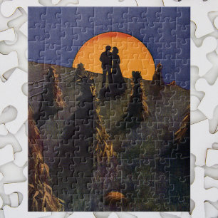 Puzzle Amor y Romance Vintage, Beso de Luna de Cosecha