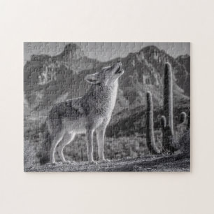 Puzzle Amortiguar el coyote en el paisaje del desierto