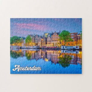 Puzzle Ámsterdam, Países Bajos, al atardecer