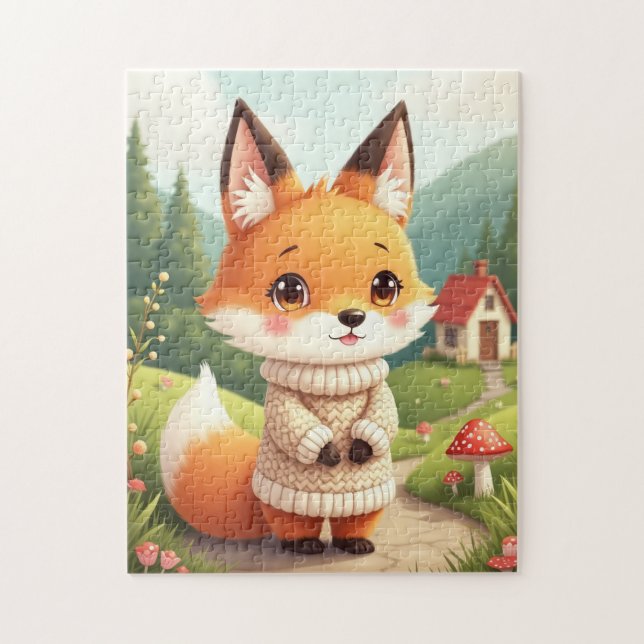 Puzzle An adorable and cute fox character  (Vertical)