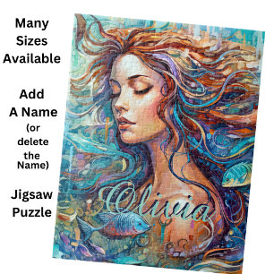 Puzzle Añadir nombre sirena submarina en el mar, pez cabe