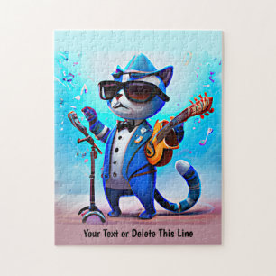 Puzzle Añadir nombre texto cantante de gato azul música g