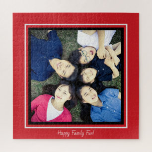 Puzzle Añadir tu foto favorita Personalizado de borde roj