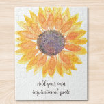 Puzzle Añadir tu propio girasol de cotización Inspiradora<br><div class="desc">Este singular rompecabezas está decorado con un girasol acuático amarillo y una tipografía elegante. Personalizable fácilmente con tu mensaje o presupuesto inspirador o motivacional favorito. Acuarela original © Michele Davies.</div>