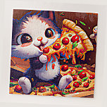 Puzzle Añadir un texto de nombre, curiosa pizza de gatos<br><div class="desc">Añade tu propio mensaje,  o en blanco para borrar la línea - Gracioso Pizza que contiene gatos, </div>