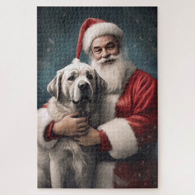 Puzzle Anatolian Shepherd con Navidades de Santa Claus (Vertical)