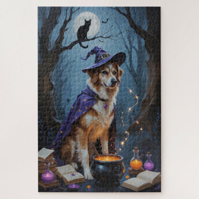 Puzzle Anatolian Shepherd Whimsical Halloween Pintura (Vertical)