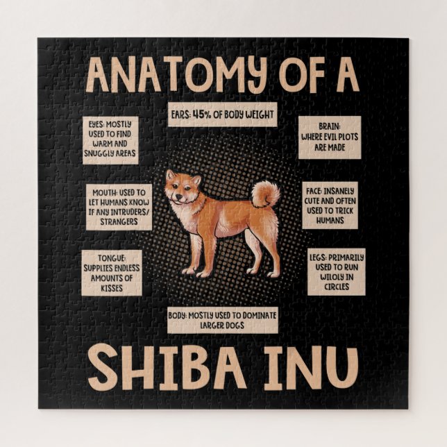 Puzzle Anatomía De Un Regalo De Cachorro Shiba Inu Gracio (Vertical)