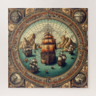 Puzzle Anciano barco velero español, Mapa 3