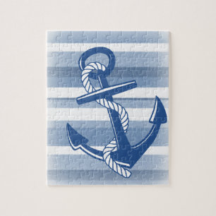 Puzzle Ancla con cuerda en tonos azules