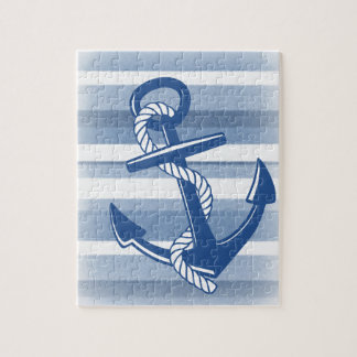Puzzle Ancla con cuerda en tonos azules