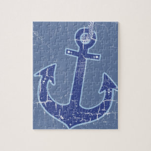 Puzzle ancla marinera azul