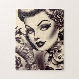 Puzzle Anclaje de tatuaje retro