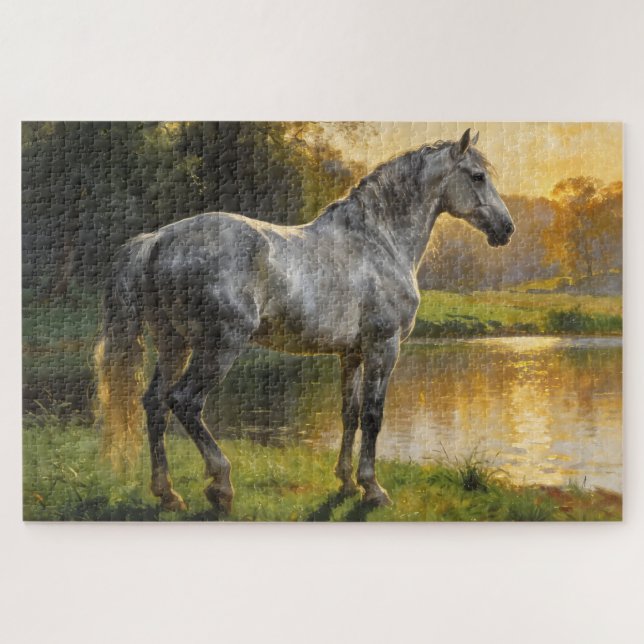 Puzzle Andalusian Stallion by the Lake (Horizontal)