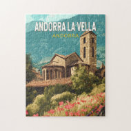 Puzzle Andorra la Vella Viaje Arte Vintage