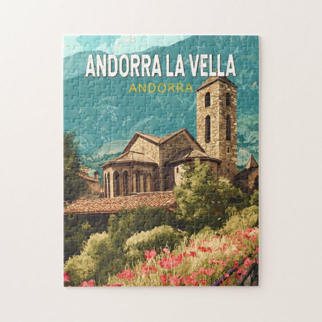 Puzzle Andorra la Vella Viaje Arte Vintage (Vertical)