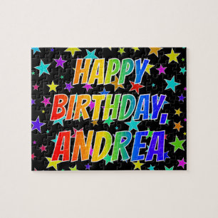 Puzzle "ANDREA" Nombre, Diversión "FELIZ CUMPLEAÑOS"