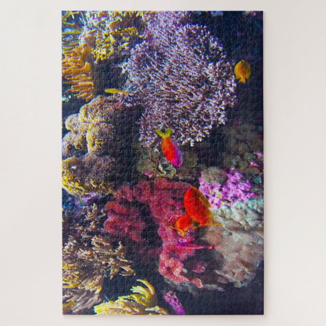 Puzzle Anémonas de mar y peces tropicales. (Vertical)