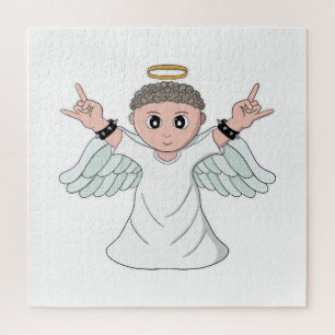 Puzzle Angel de amor a la música fuerte