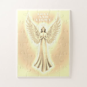 Puzzle Ángel de curación de luz dorada de 30 piezas