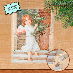 Puzzle Ángel de invierno con árbol de Navidad