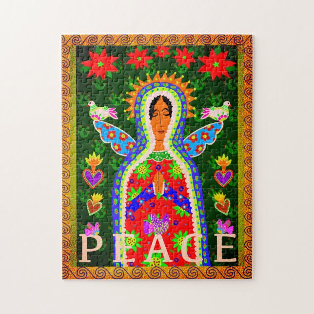 Puzzle Ángel de la paz de la oración mexicana (Vertical)