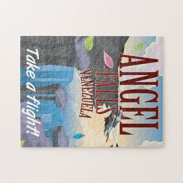 Puzzle Angel Falls poster de vacaciones de Venezuela. (Horizontal)