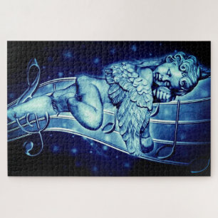 Puzzle Ángel musical azul