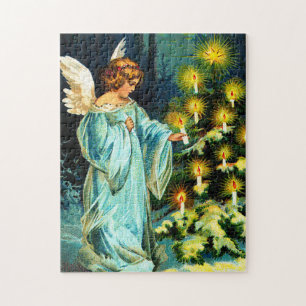 Puzzle Ángel que adorna el árbol de navidad