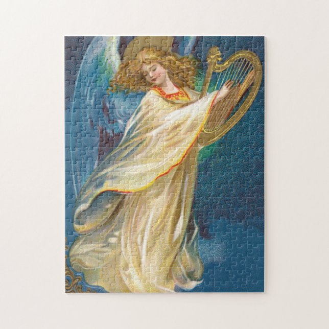 Puzzle Ángel que juega música en una arpa (Vertical)
