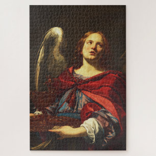 Puzzle Ángel sosteniendo el recipiente y la toalla
