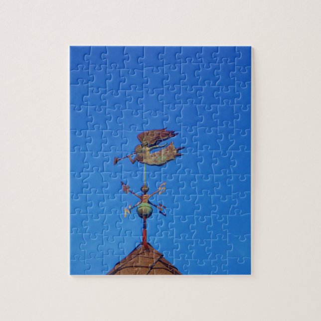 Puzzle Ángel Weather Vane Bright Blue Sky (Vertical)