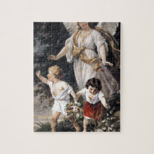 Puzzle Ángel y niños, pintura de The Guardian del vinta
