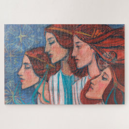 Puzzle Angels Art Nouveau Ginger Auburn Red Hair Women